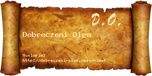 Debreczeni Olga névjegykártya