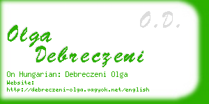 olga debreczeni business card